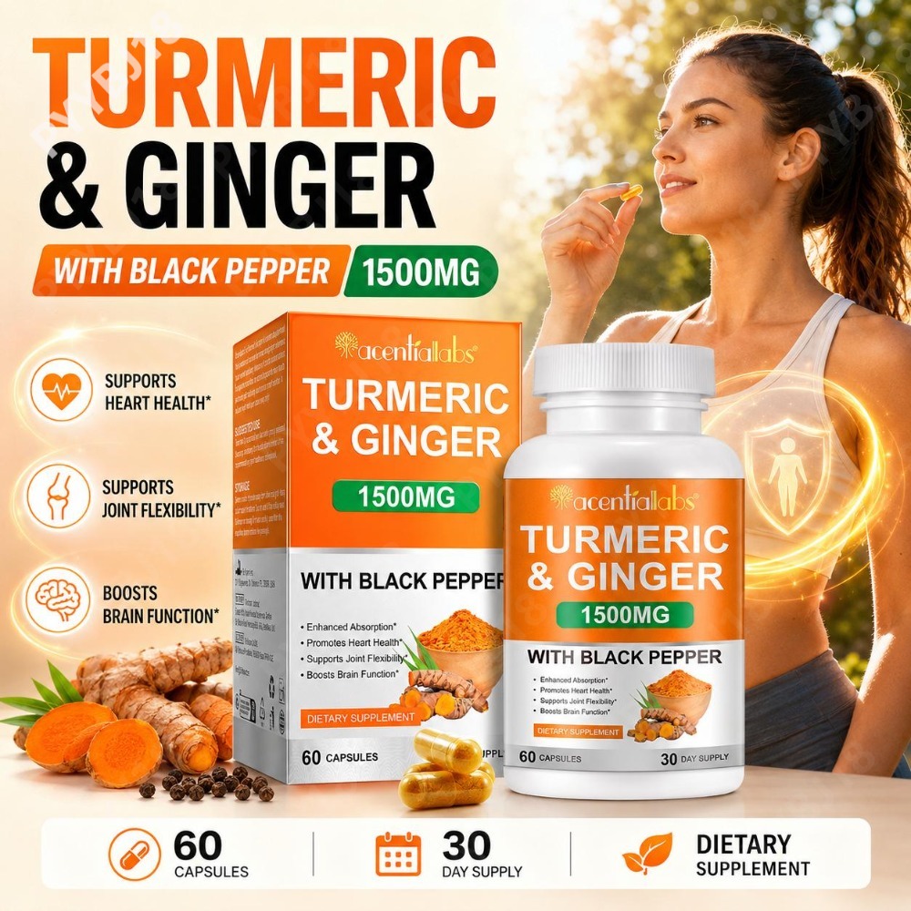 Turmeric Curcumin Capsule - Cápsulas de Cúrcuma e Gengibre com