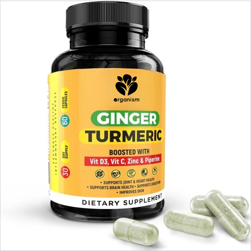 Turmeric Curcumin Capsule - Suplementos de Cúrcuma, Piperina, Vitamina Zinco,