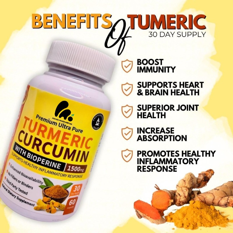 Turmeric Curcumin Capsule - Suplemento Natural de Cúrcuma, Curcumina e